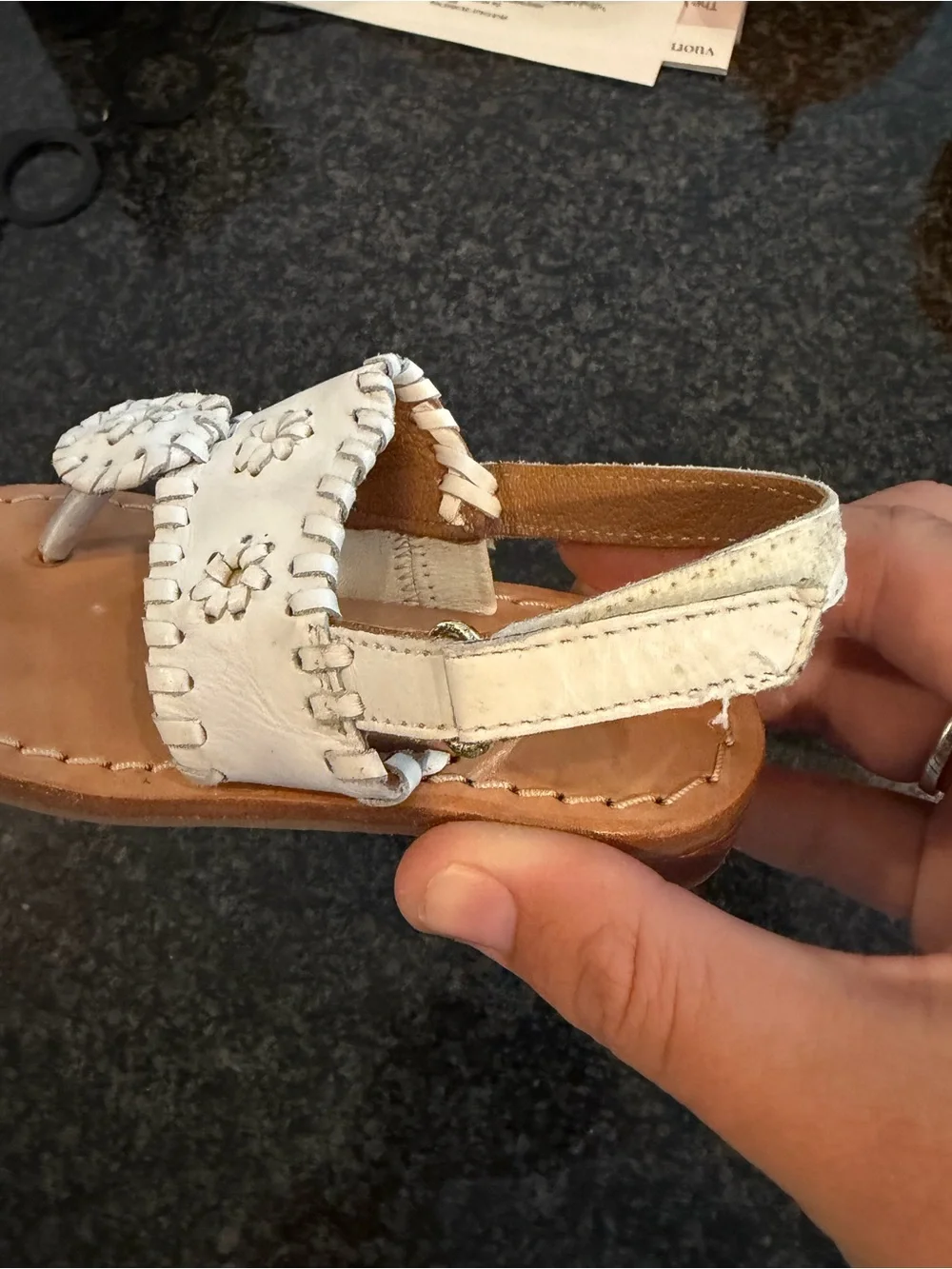 Jack Rogers Toddler White Leather Sandals